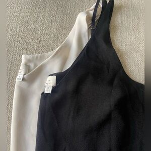 Black and White Sleeveless Tops